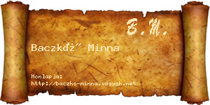 Baczkó Minna névjegykártya